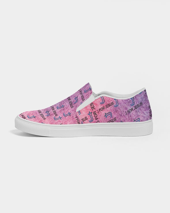 J for Jesus Tie Dye Women's Slip-On Canvas Shoe