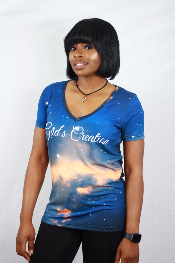 God's Creation Women's V-Neck Tee