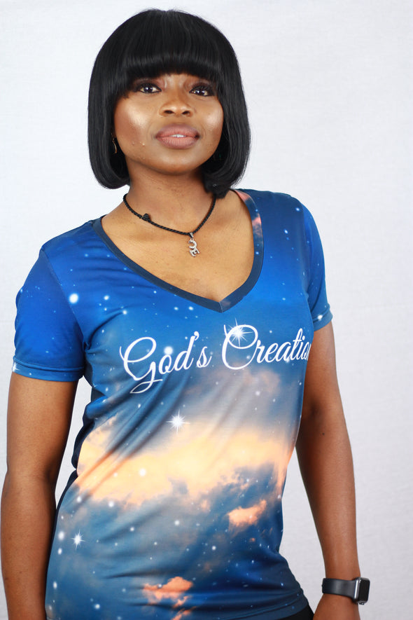 God's Creation Women's V-Neck Tee