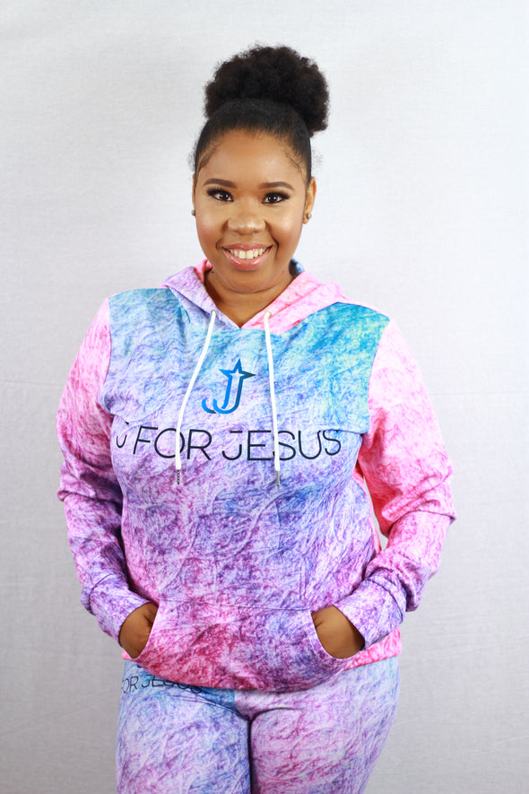 J for Jesus Tie Dye Women's Hoodie