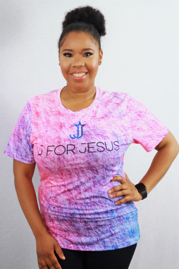 J for Jesus Tie Dye Women's Tee