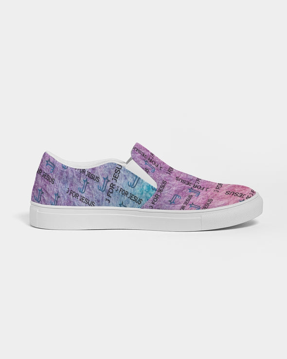 J for Jesus Tie Dye Women's Slip-On Canvas Shoe