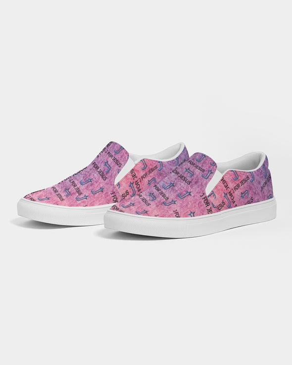 J for Jesus Tie Dye Women's Slip-On Canvas Shoe